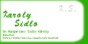 karoly sidlo business card
